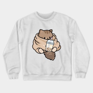 Cozy Kitten Loves Boba! Crewneck Sweatshirt